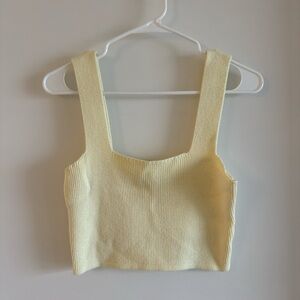 Chic Yellow Knit Crop Top